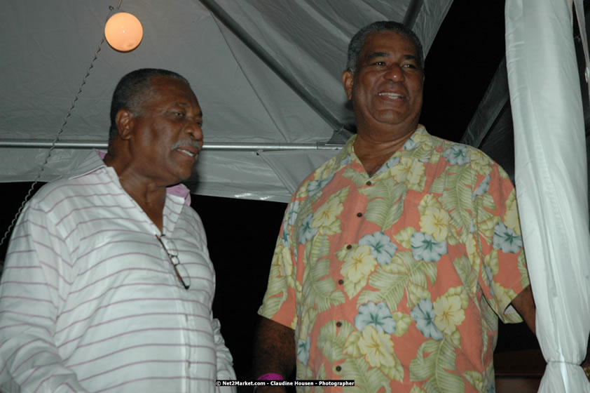 The Hon. Orette Bruce Goldwin, M.P., Prime Minister of Jamaica, Minister of Tourism, Hon. Edmund Bartlett, and Director of Tourism, Basil Smith at the Air Jamaica Jazz and Blues Festival 2008 The Art of Music - Thrusday, January 24, 2008 - Air Jamaica Jazz & Blues 2008 The Art of Music venue at the Aqaueduct on Rose Hall Resort & Counrty Club, Montego Bay, St. James, Jamaica W.I. - Thursday, January 24 - Saturday, January 26, 2008 - Photographs by Net2Market.com - Claudine Housen & Barry J. Hough Sr, Photographers - Negril Travel Guide, Negril Jamaica WI - http://www.negriltravelguide.com - info@negriltravelguide.com...!