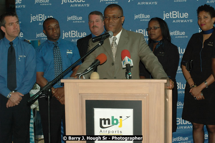 JetBue Airways' Inaugural Air Service between Sangster International Airport, Montego Bay and John F. Kennedy Airport, New York at MBJ Airports Sangster International Airport, Montego Bay, St. James, Jamaica - Thursday, May 21, 2009 - Photographs by Net2Market.com - Barry J. Hough Sr, Photographer/Photojournalist - Negril Travel Guide, Negril Jamaica WI - http://www.negriltravelguide.com - info@negriltravelguide.com...!