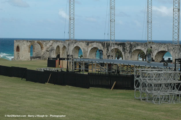 The Aqueduct Venue Under Construction - Thursday, January 18th - 10th Anniversary - Air Jamaica Jazz & Blues Festival 2007 - The Art of Music - Tuesday, January 23 - Saturday, January 27, 2007, The Aqueduct on Rose Hall, Montego Bay, Jamaica - Negril Travel Guide, Negril Jamaica WI - http://www.negriltravelguide.com - info@negriltravelguide.com...!