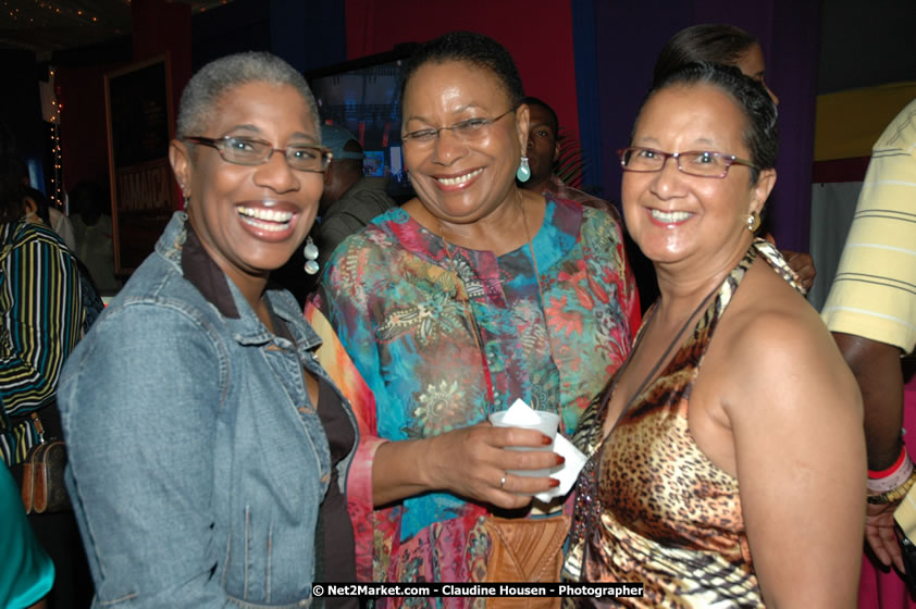 The Hon. Orette Bruce Goldwin, M.P., Prime Minister of Jamaica, Minister of Tourism, Hon. Edmund Bartlett, and Director of Tourism, Basil Smith at the Air Jamaica Jazz and Blues Festival 2008 The Art of Music - Ridday, January 25, 2008 - Air Jamaica Jazz & Blues 2008 The Art of Music venue at the Aqaueduct on Rose Hall Resort & Counrty Club, Montego Bay, St. James, Jamaica W.I. - Thursday, January 24 - Saturday, January 26, 2008 - Photographs by Net2Market.com - Claudine Housen & Barry J. Hough Sr, Photographers - Negril Travel Guide, Negril Jamaica WI - http://www.negriltravelguide.com - info@negriltravelguide.com...!