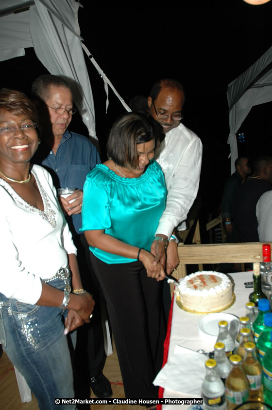 The Hon. Orette Bruce Goldwin, M.P., Prime Minister of Jamaica, Minister of Tourism, Hon. Edmund Bartlett, and Director of Tourism, Basil Smith at the Air Jamaica Jazz and Blues Festival 2008 The Art of Music - Ridday, January 25, 2008 - Air Jamaica Jazz & Blues 2008 The Art of Music venue at the Aqaueduct on Rose Hall Resort & Counrty Club, Montego Bay, St. James, Jamaica W.I. - Thursday, January 24 - Saturday, January 26, 2008 - Photographs by Net2Market.com - Claudine Housen & Barry J. Hough Sr, Photographers - Negril Travel Guide, Negril Jamaica WI - http://www.negriltravelguide.com - info@negriltravelguide.com...!