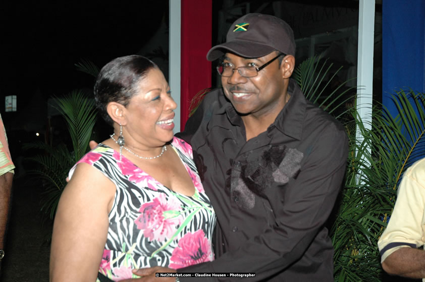 The Hon. Orette Bruce Goldwin, M.P., Prime Minister of Jamaica, Minister of Tourism, Hon. Edmund Bartlett, and Director of Tourism, Basil Smith at the Air Jamaica Jazz and Blues Festival 2008 The Art of Music - Thrusday, January 24, 2008 - Air Jamaica Jazz & Blues 2008 The Art of Music venue at the Aqaueduct on Rose Hall Resort & Counrty Club, Montego Bay, St. James, Jamaica W.I. - Thursday, January 24 - Saturday, January 26, 2008 - Photographs by Net2Market.com - Claudine Housen & Barry J. Hough Sr, Photographers - Negril Travel Guide, Negril Jamaica WI - http://www.negriltravelguide.com - info@negriltravelguide.com...!