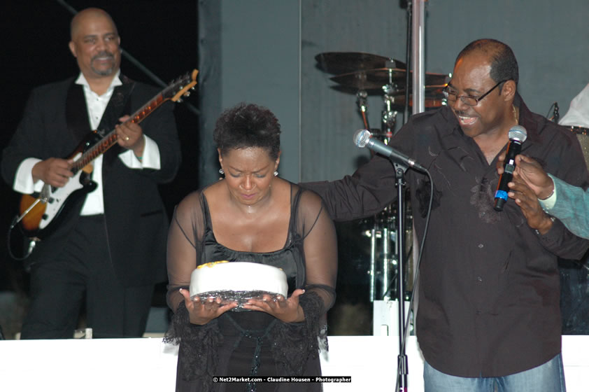 The Hon. Orette Bruce Goldwin, M.P., Prime Minister of Jamaica, Minister of Tourism, Hon. Edmund Bartlett, and Director of Tourism, Basil Smith at the Air Jamaica Jazz and Blues Festival 2008 The Art of Music - Thrusday, January 24, 2008 - Air Jamaica Jazz & Blues 2008 The Art of Music venue at the Aqaueduct on Rose Hall Resort & Counrty Club, Montego Bay, St. James, Jamaica W.I. - Thursday, January 24 - Saturday, January 26, 2008 - Photographs by Net2Market.com - Claudine Housen & Barry J. Hough Sr, Photographers - Negril Travel Guide, Negril Jamaica WI - http://www.negriltravelguide.com - info@negriltravelguide.com...!