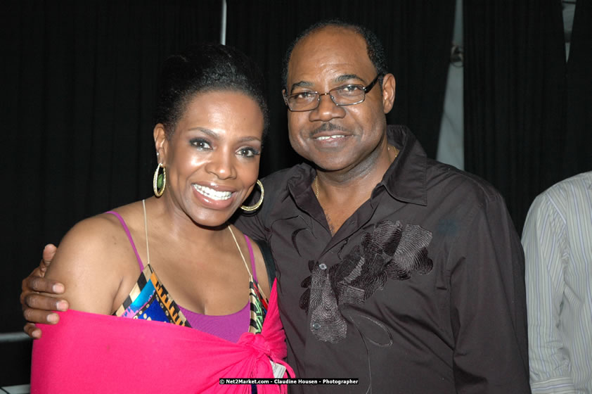 The Hon. Orette Bruce Goldwin, M.P., Prime Minister of Jamaica, Minister of Tourism, Hon. Edmund Bartlett, and Director of Tourism, Basil Smith at the Air Jamaica Jazz and Blues Festival 2008 The Art of Music - Thrusday, January 24, 2008 - Air Jamaica Jazz & Blues 2008 The Art of Music venue at the Aqaueduct on Rose Hall Resort & Counrty Club, Montego Bay, St. James, Jamaica W.I. - Thursday, January 24 - Saturday, January 26, 2008 - Photographs by Net2Market.com - Claudine Housen & Barry J. Hough Sr, Photographers - Negril Travel Guide, Negril Jamaica WI - http://www.negriltravelguide.com - info@negriltravelguide.com...!