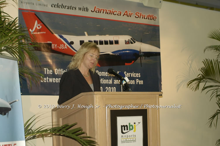 Jamaica Air Shuttle Launch @ MBJ Airports Limited, Wednesday, January 20, 2010, Sangster International Airport, Montego Bay, St. James, Jamaica W.I. - Photographs by Net2Market.com - Barry J. Hough Sr, Photographer/Photojournalist - The Negril Travel Guide - Negril's and Jamaica's Number One Concert Photography Web Site with over 40,000 Jamaican Concert photographs Published -  Negril Travel Guide, Negril Jamaica WI - http://www.negriltravelguide.com - info@negriltravelguide.com...!