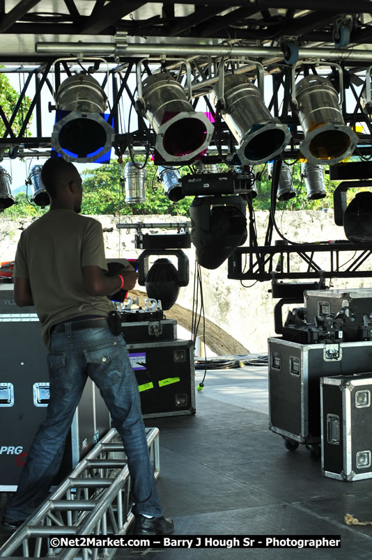 Preparations at the Venue - Jamaica Jazz and Blues Festival 2009, Thursday, January 15, 2009 - Venue at the Aqueduct on Rose Hall Resort &amp; Country Club, Montego Bay, Jamaica - Thursday, January 22 - Saturday, January 24, 2009 - Photographs by Net2Market.com - Barry J. Hough Sr, Photographer/Photojournalist - Negril Travel Guide, Negril Jamaica WI - http://www.negriltravelguide.com - info@negriltravelguide.com...!