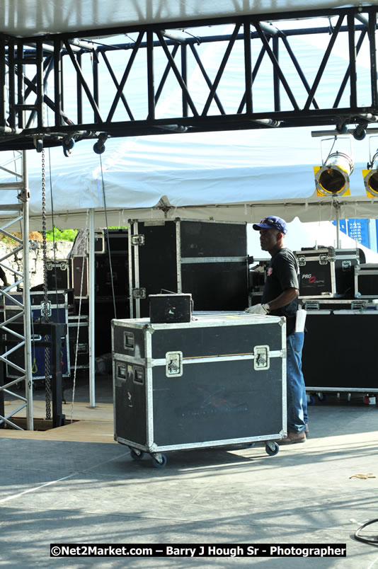 Preparations at the Venue - Jamaica Jazz and Blues Festival 2009, Thursday, January 15, 2009 - Venue at the Aqueduct on Rose Hall Resort &amp; Country Club, Montego Bay, Jamaica - Thursday, January 22 - Saturday, January 24, 2009 - Photographs by Net2Market.com - Barry J. Hough Sr, Photographer/Photojournalist - Negril Travel Guide, Negril Jamaica WI - http://www.negriltravelguide.com - info@negriltravelguide.com...!