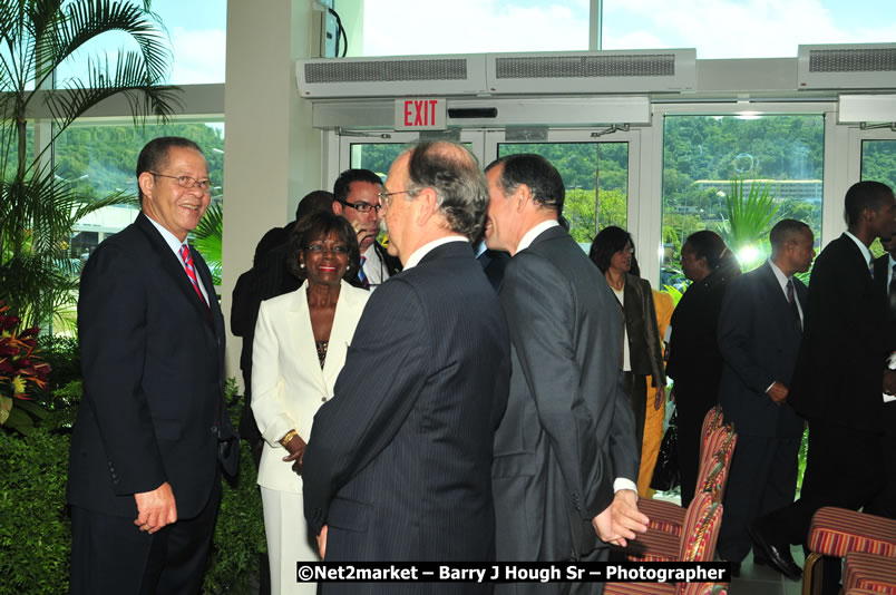 The Unveiling Of The Commemorative Plaque By The Honourable Prime Minister, Orette Bruce Golding, MP, And Their Majesties, King Juan Carlos I And Queen Sofia Of Spain - On Wednesday, February 18, 2009, Marking The Completion Of The Expansion Of Sangster International Airport, Venue at Sangster International Airport, Montego Bay, St James, Jamaica - Wednesday, February 18, 2009 - Photographs by Net2Market.com - Barry J. Hough Sr, Photographer/Photojournalist - Negril Travel Guide, Negril Jamaica WI - http://www.negriltravelguide.com - info@negriltravelguide.com...!