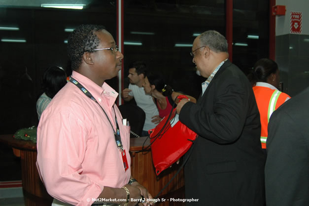 Minister of Tourism, Hon. Edmund Bartlett - Director of Tourism, Basil Smith, and Mayor of Montego Bay, Councilor Charles Sinclair Launch of Winter Tourism Season at Sangster International Airport, Saturday, December 15, 2007 - Sangster International Airport - MBJ Airports Limited, Montego Bay, Jamaica W.I. - Photographs by Net2Market.com - Barry J. Hough Sr, Photographer - Negril Travel Guide, Negril Jamaica WI - http://www.negriltravelguide.com - info@negriltravelguide.com...!