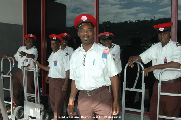 Minister of Tourism, Hon. Edmund Bartlett - Director of Tourism, Basil Smith, and Mayor of Montego Bay, Councilor Charles Sinclair Launch of Winter Tourism Season at Sangster International Airport, Saturday, December 15, 2007 - Sangster International Airport - MBJ Airports Limited, Montego Bay, Jamaica W.I. - Photographs by Net2Market.com - Barry J. Hough Sr, Photographer - Negril Travel Guide, Negril Jamaica WI - http://www.negriltravelguide.com - info@negriltravelguide.com...!