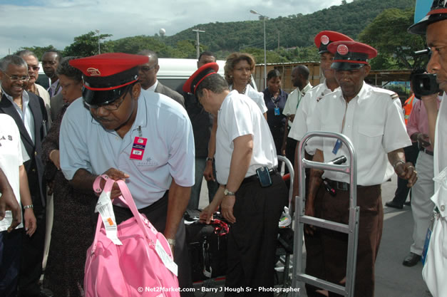 Minister of Tourism, Hon. Edmund Bartlett - Director of Tourism, Basil Smith, and Mayor of Montego Bay, Councillor Charles Sinclair Launch of Winter Tourism Season at Sangster International Airport, Saturday, December 15, 2007 - Sangster International Airport - MBJ Airports Limited, Montego Bay, Jamaica W.I. - Photographs by Net2Market.com - Barry J. Hough Sr, Photographer - Negril Travel Guide, Negril Jamaica WI - http://www.negriltravelguide.com - info@negriltravelguide.com...!