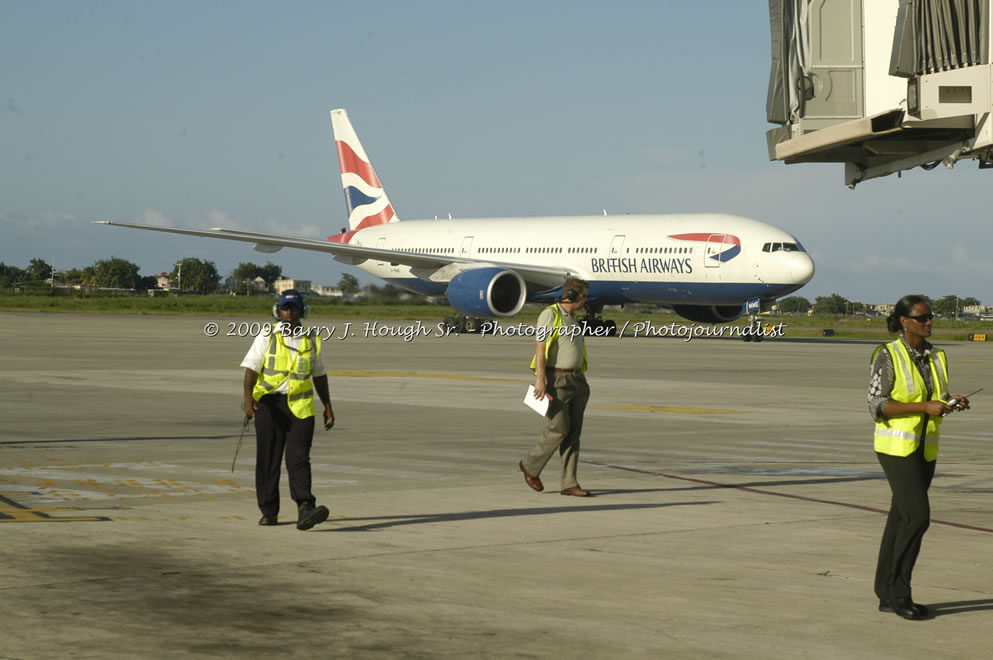  British Airways Inaugurates New Scheduled Service from London Gatwick Airport to Sangster International Airport, Montego Bay, Jamaica, Thursday, October 29, 2009 - Photographs by Barry J. Hough Sr. Photojournalist/Photograper - Photographs taken with a Nikon D70, D100, or D300 - Negril Travel Guide, Negril Jamaica WI - http://www.negriltravelguide.com - info@negriltravelguide.com...!