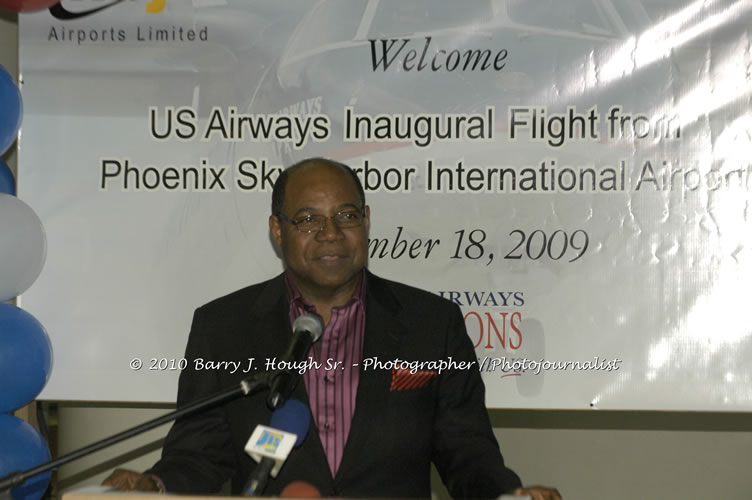 US Airways Inaugurtes New Service from Phoenix Sky Harbor International Airport to Sangster International Airport, Friday, December 18, 2009, Sangster International Airport, Montego Bay, St. James, Jamaica W.I. - Photographs by Net2Market.com - Barry J. Hough Sr, Photographer/Photojournalist - The Negril Travel Guide - Negril's and Jamaica's Number One Concert Photography Web Site with over 40,000 Jamaican Concert photographs Published -  Negril Travel Guide, Negril Jamaica WI - http://www.negriltravelguide.com - info@negriltravelguide.com...!