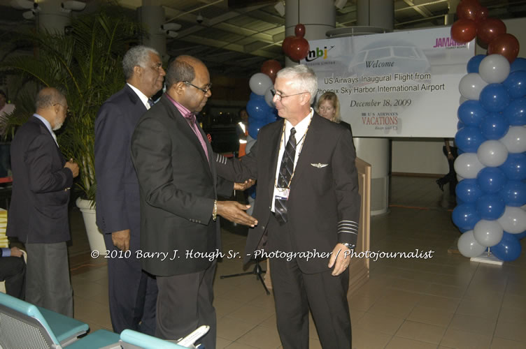 US Airways Inaugurtes New Service from Phoenix Sky Harbor International Airport to Sangster International Airport, Friday, December 18, 2009, Sangster International Airport, Montego Bay, St. James, Jamaica W.I. - Photographs by Net2Market.com - Barry J. Hough Sr, Photographer/Photojournalist - The Negril Travel Guide - Negril's and Jamaica's Number One Concert Photography Web Site with over 40,000 Jamaican Concert photographs Published -  Negril Travel Guide, Negril Jamaica WI - http://www.negriltravelguide.com - info@negriltravelguide.com...!