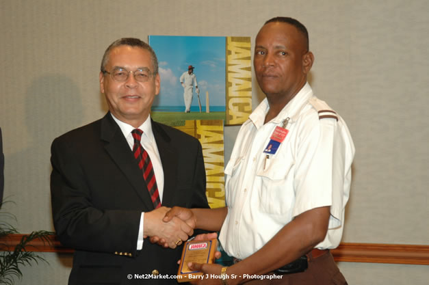 Red Cap Porters Awards - Minister of Tourism, Hon. Edmund Bartlett - Director of Tourism, Basil Smith - Friday, December 14, 2007 - Holiday Inn Sunspree, Montego Bay, Jamaica W.I. - Photographs by Net2Market.com - Barry J. Hough Sr, Photographer - Negril Travel Guide, Negril Jamaica WI - http://www.negriltravelguide.com - info@negriltravelguide.com...!