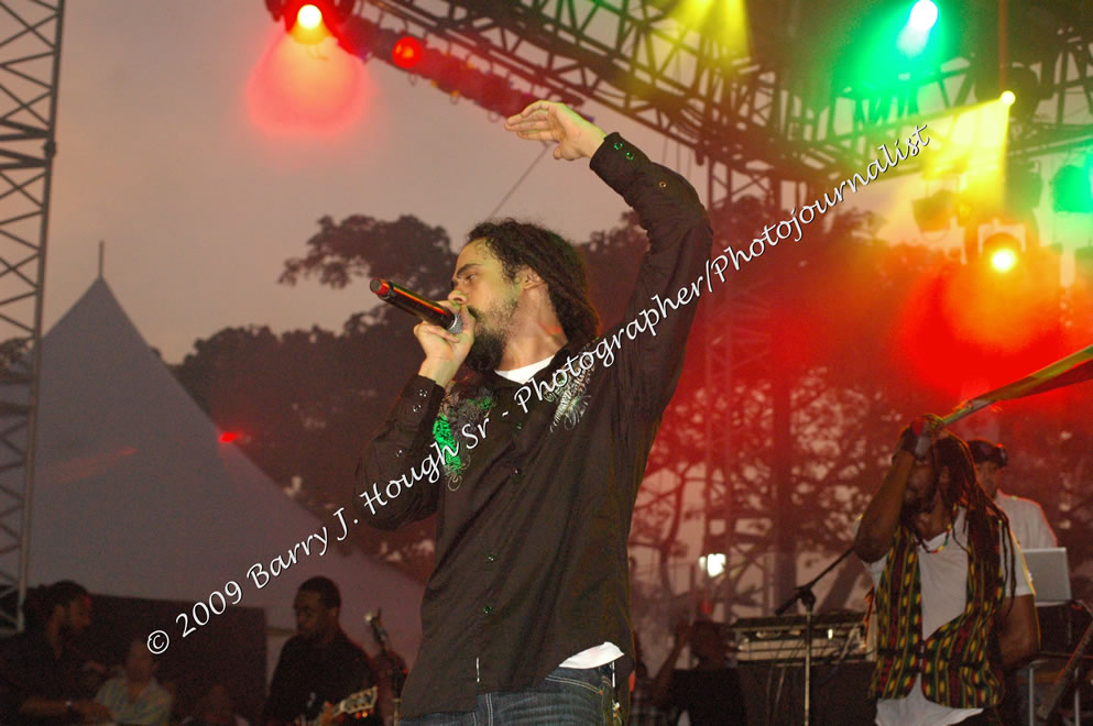 Damian 'Jr. Gong' Marley & NAS @ Reggae Sumfest 2009 - International Night 2 - Reggae Sumfest 2009,Catherine Hall, Montego Bay, St. James, Jamaica W.I. - Saturday, July 25, 2009 - Reggae Sumfest 2009, July 19 - 25, 2009 - Photographs by Net2Market.com - Barry J. Hough Sr. Photojournalist/Photograper - Photographs taken with a Nikon D70, D100, or D300 - Negril Travel Guide, Negril Jamaica WI - http://www.negriltravelguide.com - info@negriltravelguide.com...!