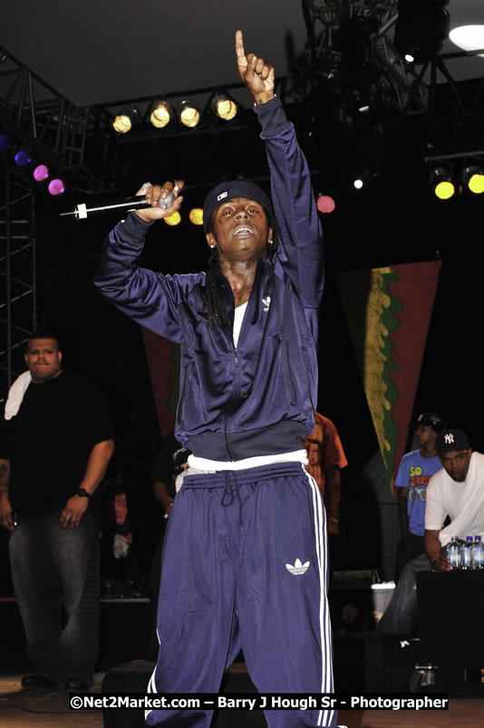 Lil Wayne @ Reggae Sumfest 2008 International Night 2, Catherine Hall, Montego Bay - Saturday, July 19, 2008 - Reggae Sumfest 2008 July 13 - July 19, 2008 - Photographs by Net2Market.com - Barry J. Hough Sr. Photojournalist/Photograper - Photographs taken with a Nikon D300 - Negril Travel Guide, Negril Jamaica WI - http://www.negriltravelguide.com - info@negriltravelguide.com...!