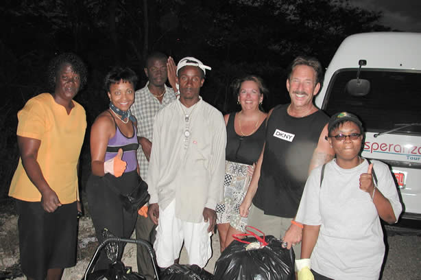 Volunteers Clean-Up Roadside Entrance to Negril - Negril Travel Guide