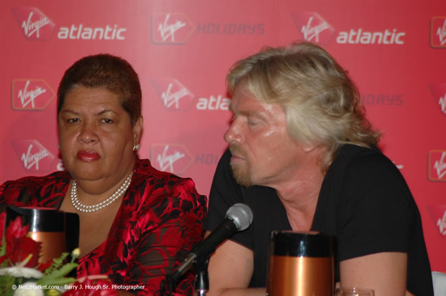 Press Conference - Virgin Atlantic Inaugural Flight To Montego Bay, Jamaica Photos - Sir Richard Bronson, President & Family, and 450 Passengers - Press Conference at Half Moon Resort, Montego Bay, Jamaica - Monday, July 3, 2006 - Negril Travel Guide, Negril Jamaica WI - http://www.negriltravelguide.com - info@negriltravelguide.com...!