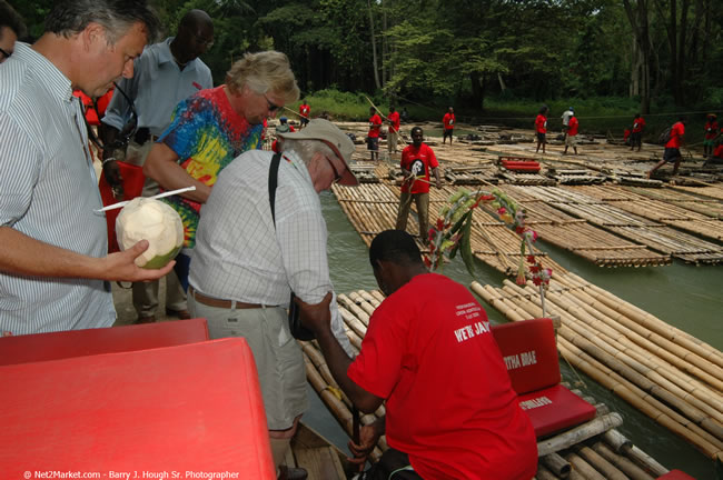 Rafting on the Martha Brae - Virgin Atlantic Inaugural Flight To Montego Bay, Jamaica Photos - Sir Richard Bronson, President & Family, and 450 Passengers - Rafting on the Martha Brae - Tuesday, July 4, 2006 - Negril Travel Guide, Negril Jamaica WI - http://www.negriltravelguide.com - info@negriltravelguide.com...!