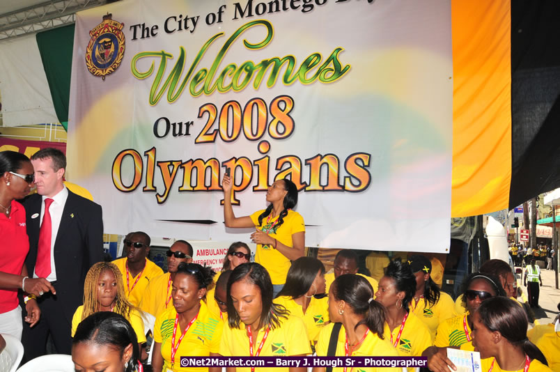 The City of Montego Bay Welcomes Our 2008 Olympians - Western Motorcade - Civic Ceremony - A Salute To Our Beijing Heros - Sam Sharpe Square, Montego Bay, Jamaica - Tuesday, October 7, 2008 - Photographs by Net2Market.com - Barry J. Hough Sr. Photojournalist/Photograper - Photographs taken with a Nikon D300 - Negril Travel Guide, Negril Jamaica WI - http://www.negriltravelguide.com - info@negriltravelguide.com...!