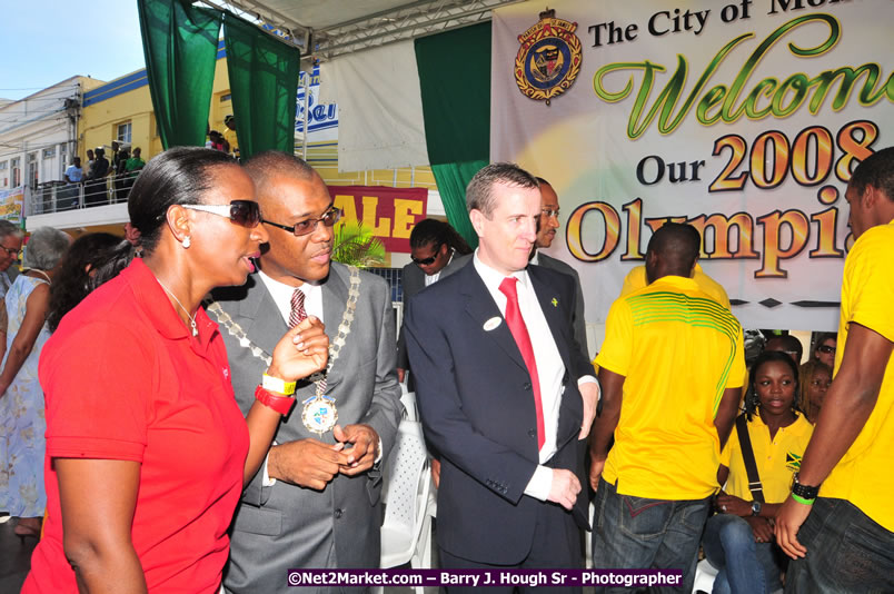 The City of Montego Bay Welcomes Our 2008 Olympians - Western Motorcade - Civic Ceremony - A Salute To Our Beijing Heros - Sam Sharpe Square, Montego Bay, Jamaica - Tuesday, October 7, 2008 - Photographs by Net2Market.com - Barry J. Hough Sr. Photojournalist/Photograper - Photographs taken with a Nikon D300 - Negril Travel Guide, Negril Jamaica WI - http://www.negriltravelguide.com - info@negriltravelguide.com...!